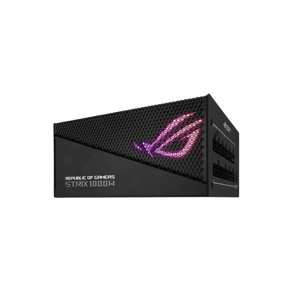 A large main feature product image of ASUS ROG Strix Aura Edition 1000W Gold PCIe 5.0 ATX Modular PSU