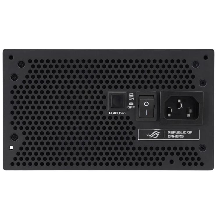 A large main feature product image of ASUS ROG Strix Aura Edition 750W Gold PCIe 5.0 ATX Modular PSU