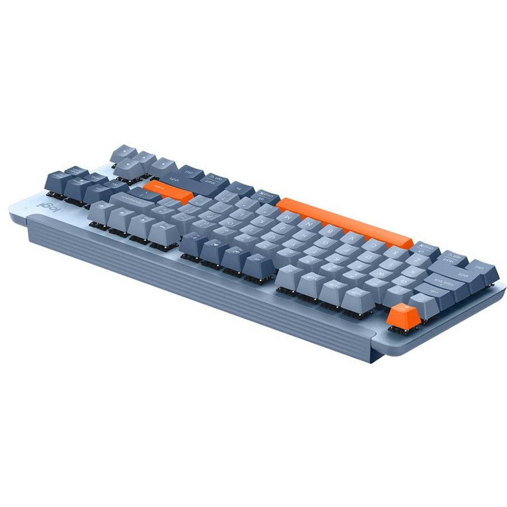 A large main feature product image of Logitech Signature K855 Wireless Mechanical TKL Keyboard - Blue Grey