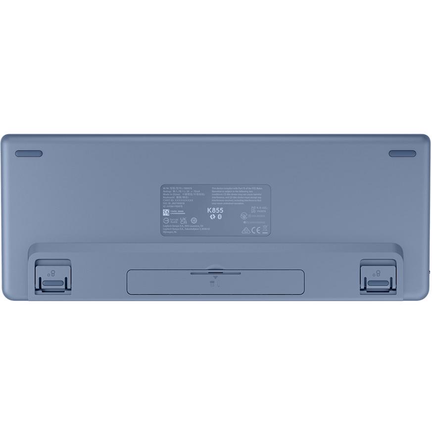 A large main feature product image of Logitech Signature K855 Wireless Mechanical TKL Keyboard - Blue Grey