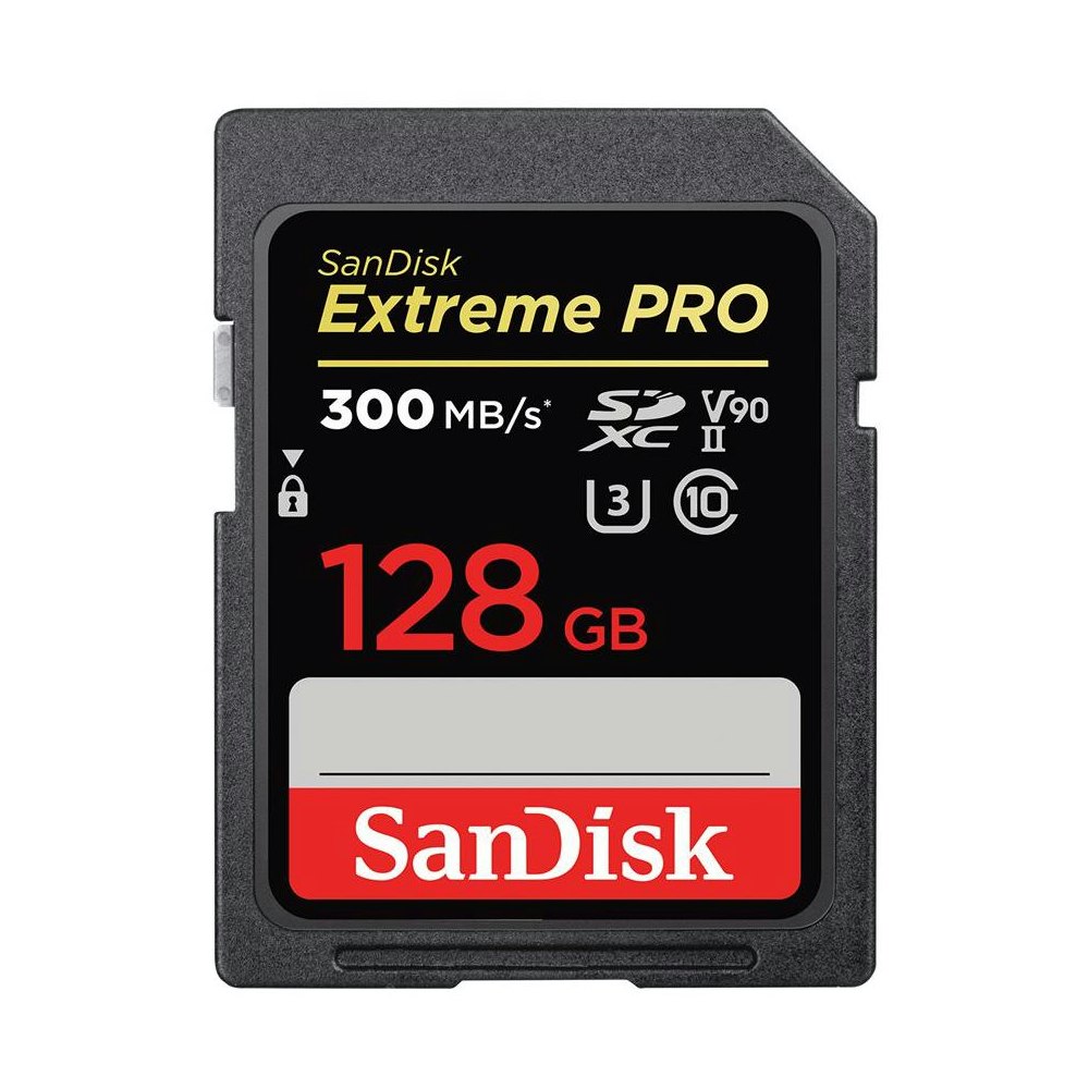 A large main feature product image of SanDisk Extreme Pro 128GB UHS-II SDHC/SDXC Card
