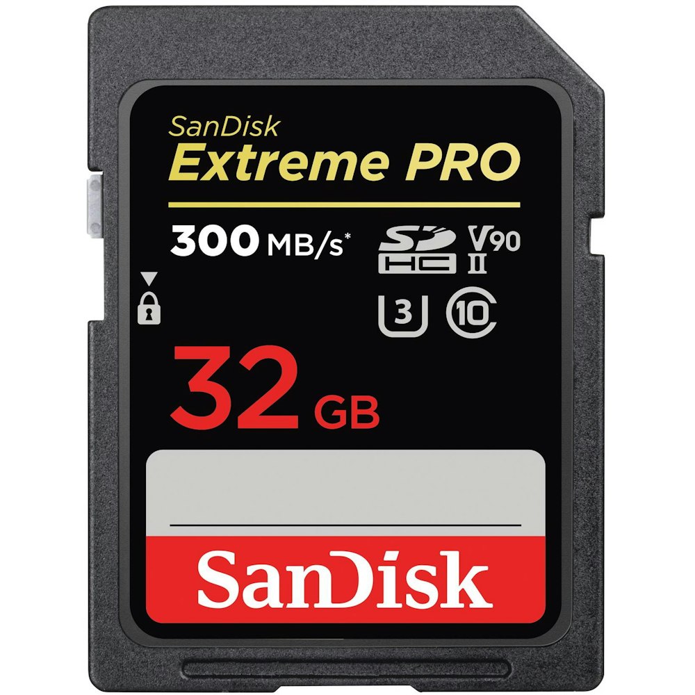 A large main feature product image of SanDisk Extreme Pro 32GB UHS-II SDHC/SDXC Card