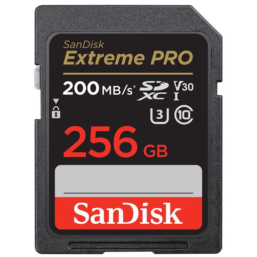 A large main feature product image of SanDisk Extreme Pro SDXC U3 V30 UHS-I SD Card - 256GB