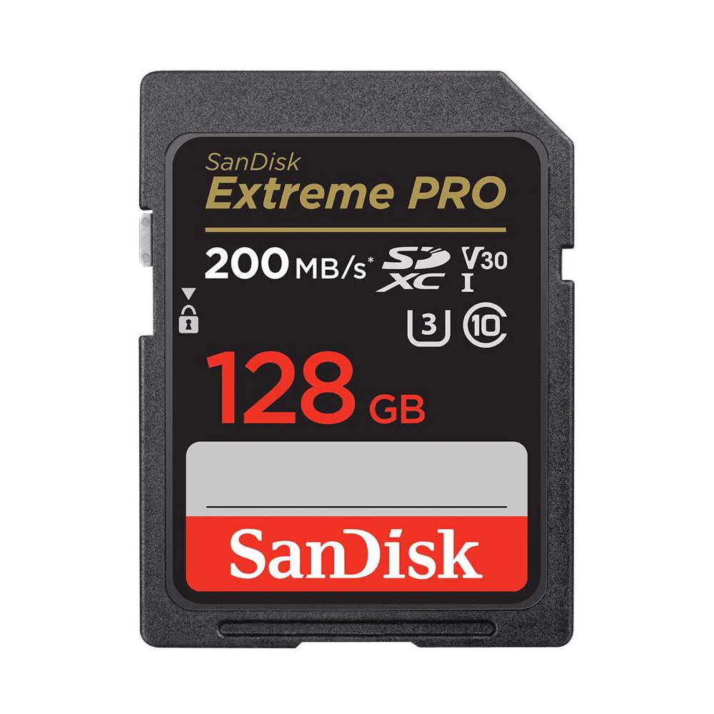A large main feature product image of SanDisk Extreme Pro SDXC U3 V30 UHS-I SD Card - 128GB