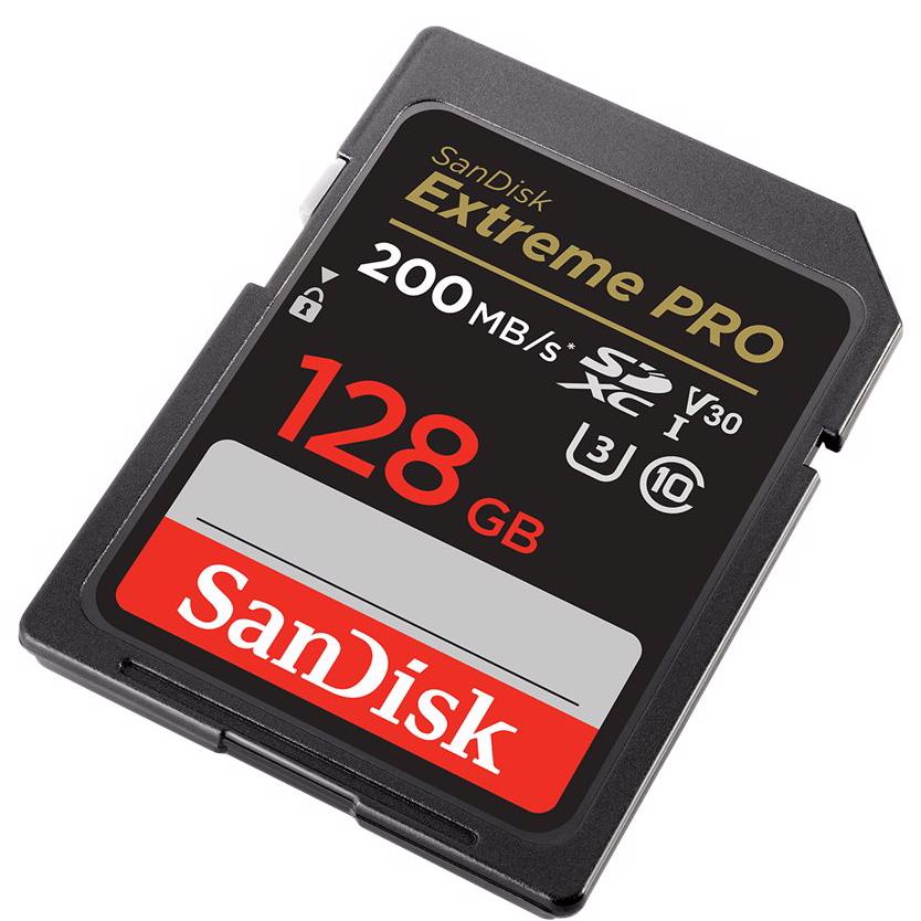 A large main feature product image of SanDisk Extreme Pro SDXC U3 V30 UHS-I SD Card - 128GB