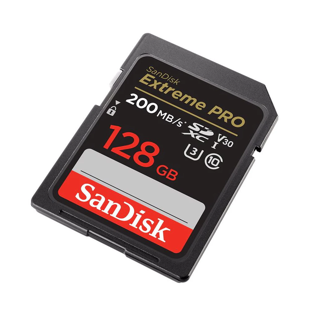 A large main feature product image of SanDisk Extreme Pro SDXC U3 V30 UHS-I SD Card - 128GB