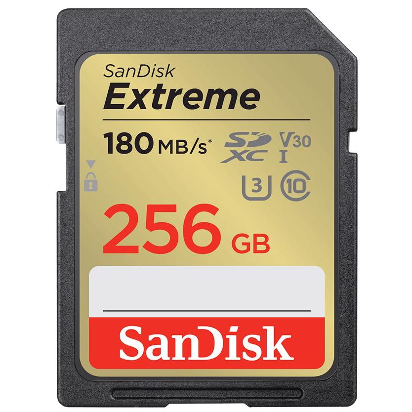 A large main feature product image of SanDisk Extreme SDXC U3 V30 UHS-I SD Card - 256GB