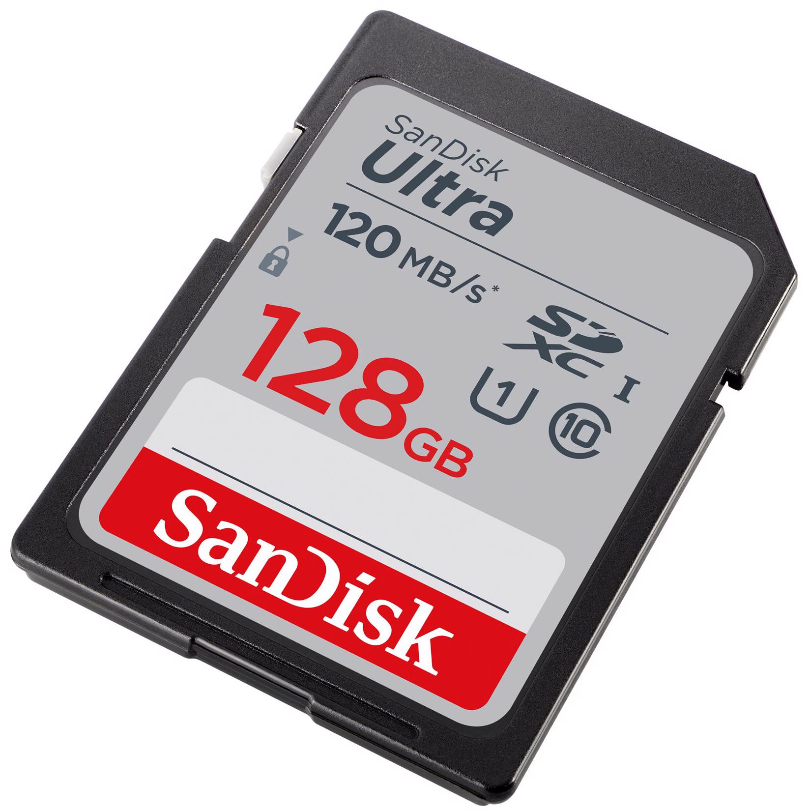 A large main feature product image of SanDisk Ultra SDHC U1 UHS-I SD Card - 128GB