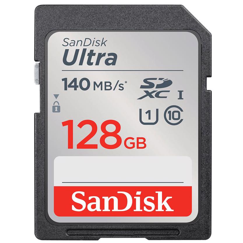 A large main feature product image of SanDisk Ultra SDHC U1 UHS-I SD Card - 128GB