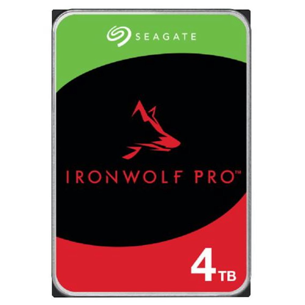 A large main feature product image of Seagate IronWolf Pro 3.5" NAS HDD - 4TB 256MB