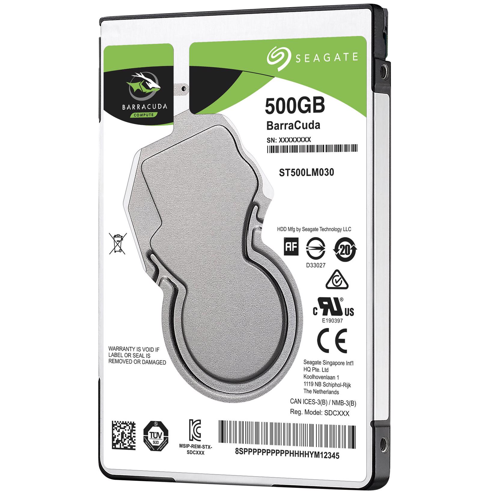 A large main feature product image of Seagate BarraCuda 2.5" Notebook HDD - 500GB 128MB