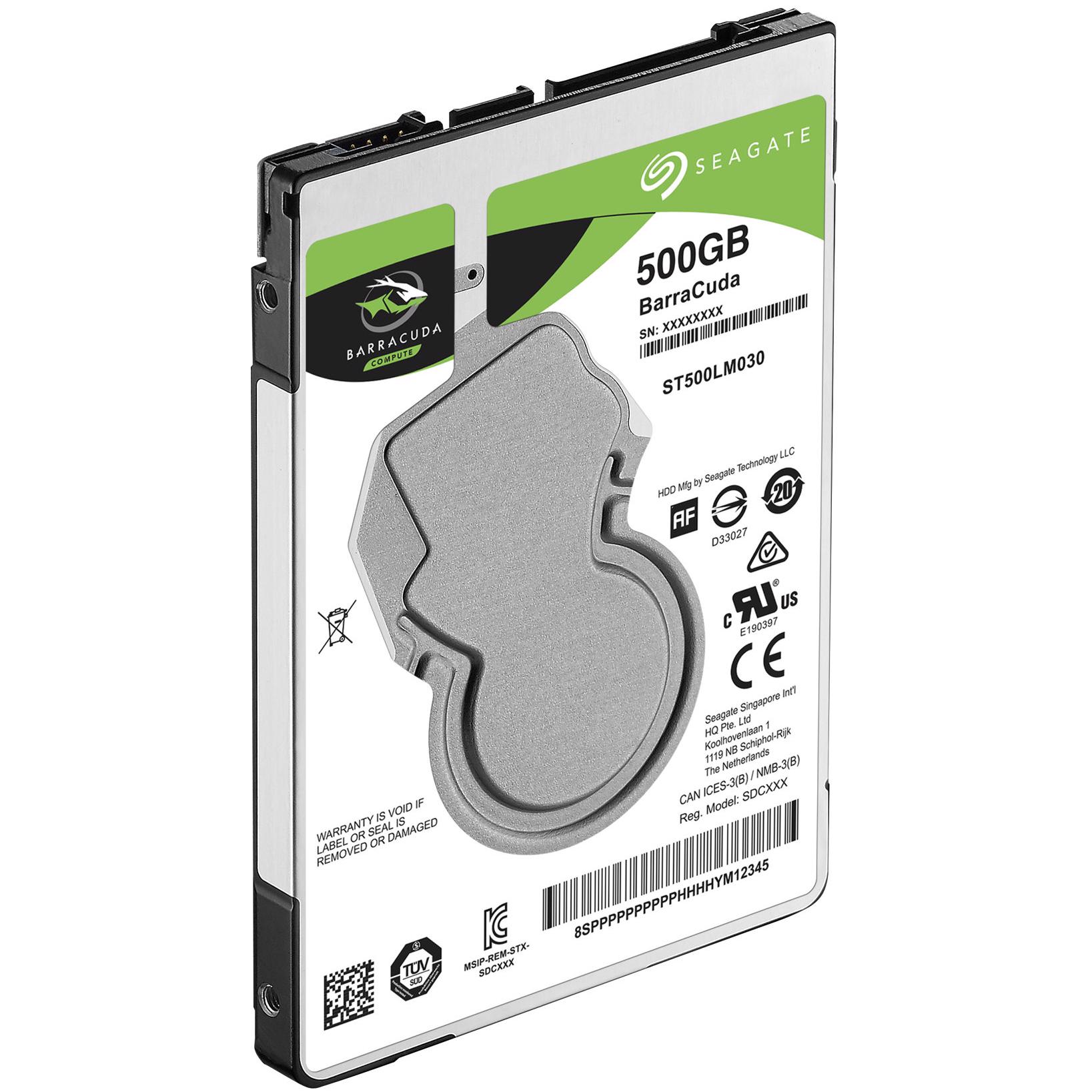 A large main feature product image of Seagate BarraCuda 2.5" Notebook HDD - 500GB 128MB