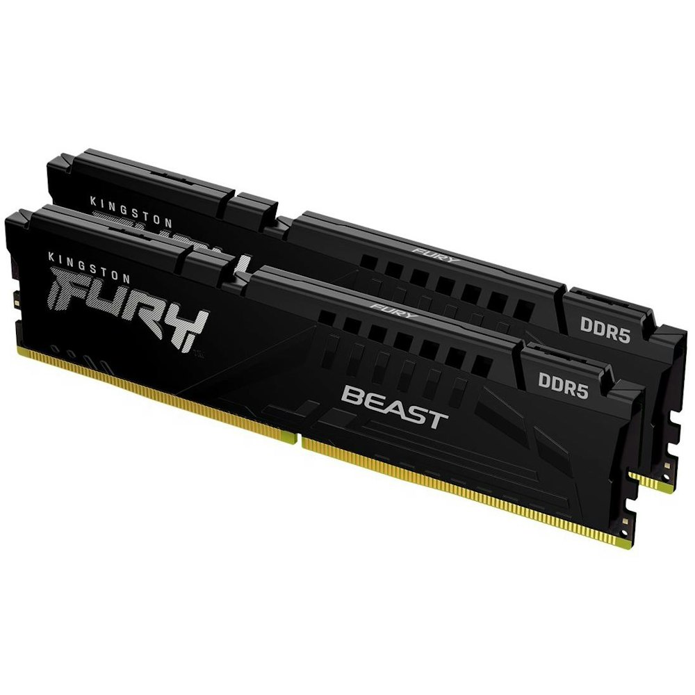 A large main feature product image of Kingston 16GB Kit (2x8GB) DDR5 Fury Beast AMD EXPO C36 6000MHz - Black 