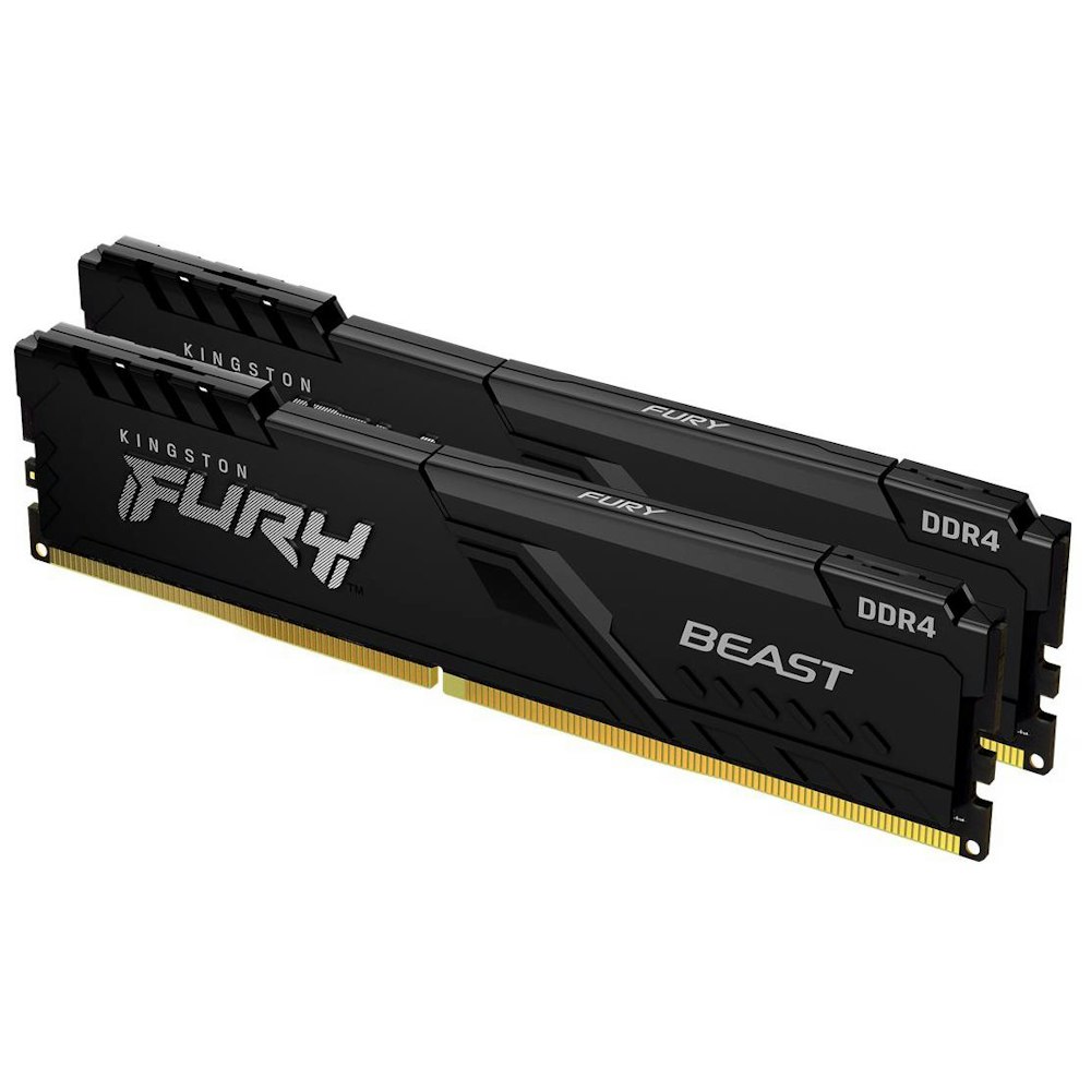 A large main feature product image of Kingston 64GB Kit (2x32GB) DDR4 Fury Beast C16 3200MHz - Black