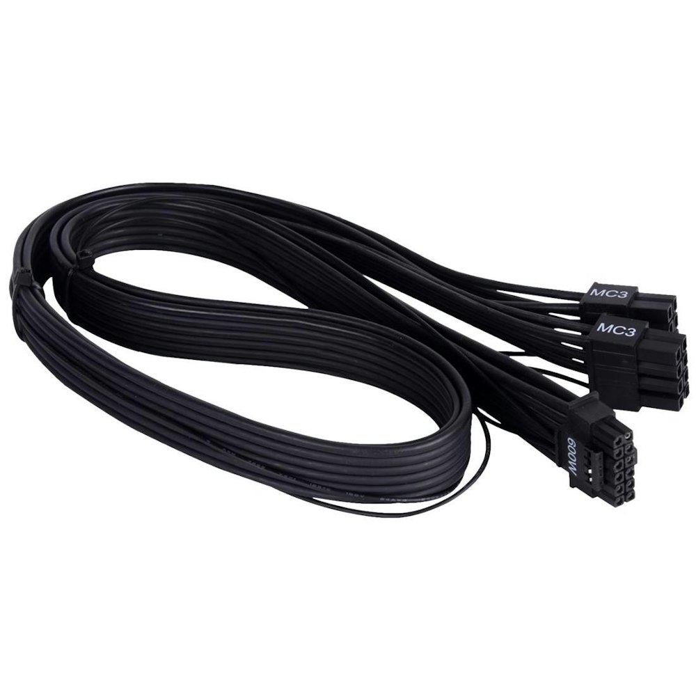 A large main feature product image of SilverStone SST-PP14-EPS 2x EPS to 12VHPWR PSU Cable