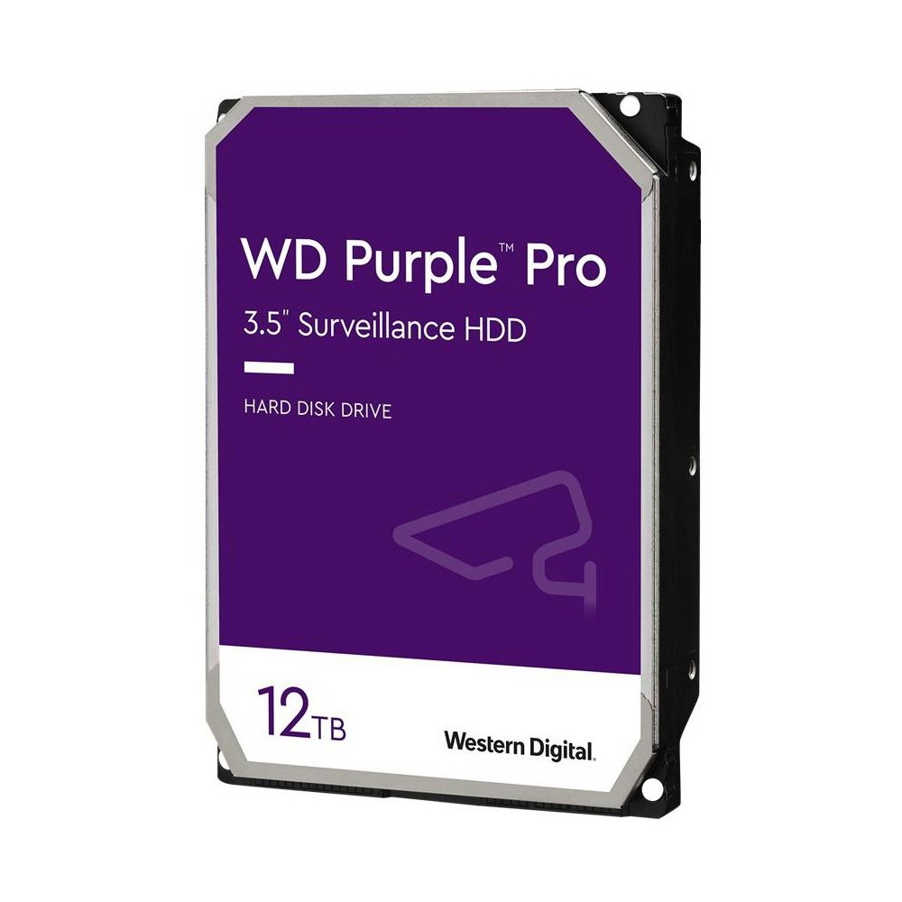 A large main feature product image of WD Purple Pro 3.5" Surveillance HDD - 12TB 256MB
