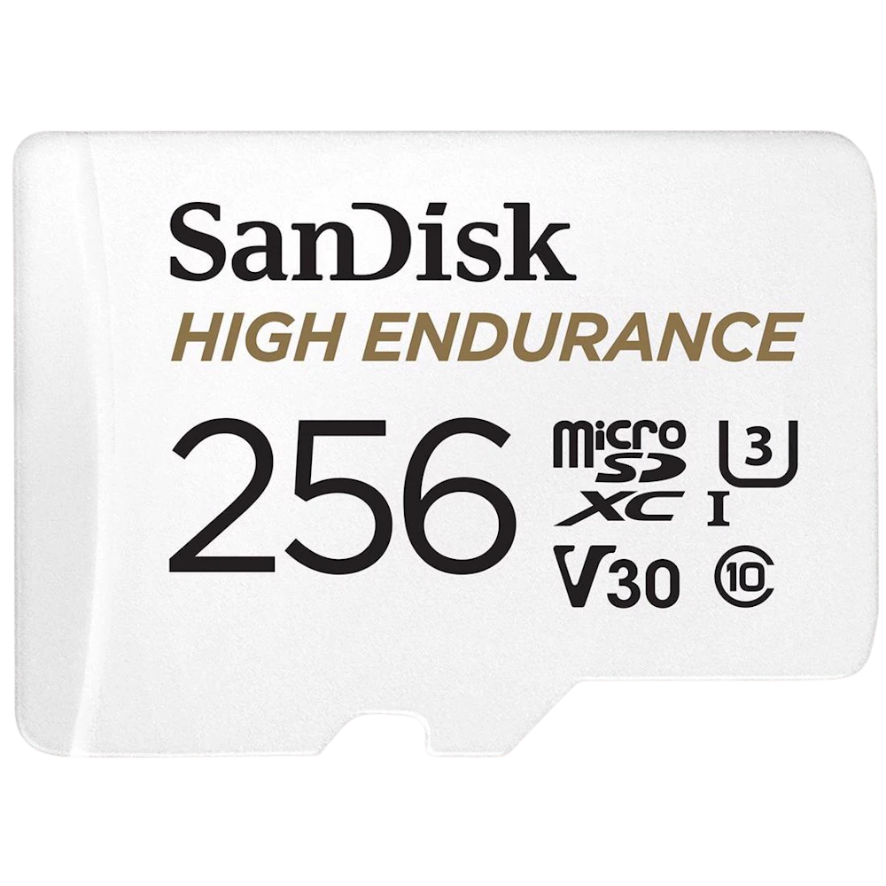 A large main feature product image of SanDisk High Endurance microSDXC U3 V30 UHS-I microSD Card - 256GB