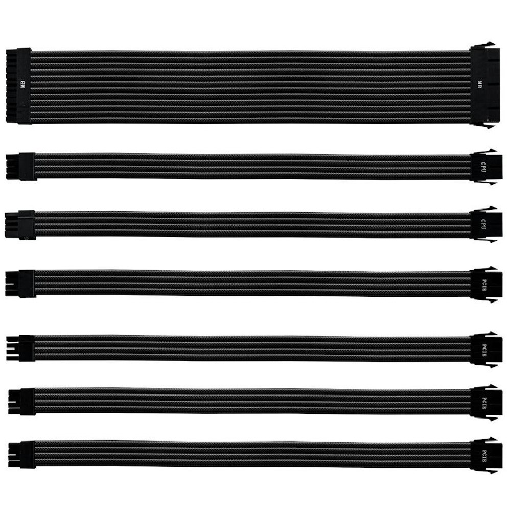 A large main feature product image of Cooler Master Black Sleeved ATX Extension Cable Kit
