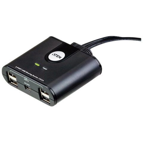 ATEN 2 Port USB 2.0 Peripheral Switch,  switches four USB devices between 2 different computers