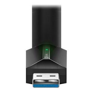 A large main feature product image of TP-Link Archer T3U Plus - AC1300 High Gain Dual-Band Wi-Fi 5 USB Adapter