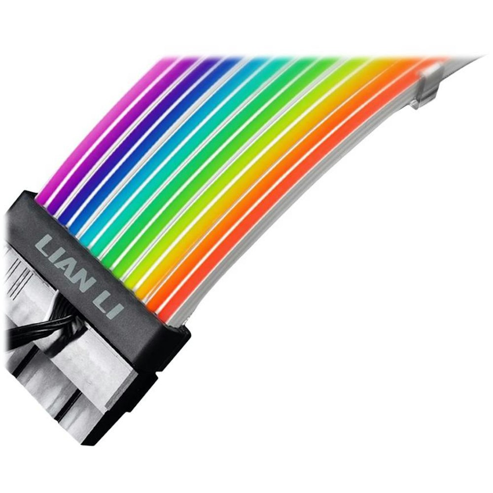 A large main feature product image of Lian Li Strimer Plus 8-Pin PCIe ARGB LED Extension Cable