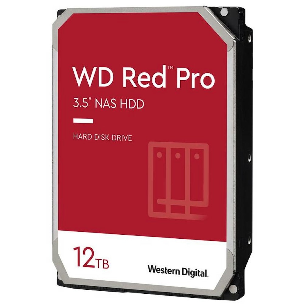 A large main feature product image of WD Red Pro 3.5" NAS HDD - 12TB 256MB