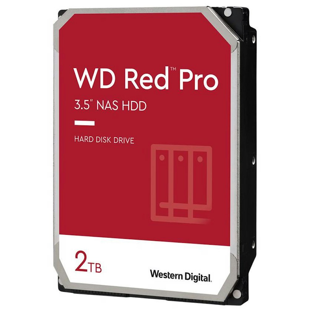 A large main feature product image of WD Red Pro 3.5" NAS HDD - 2TB 64MB