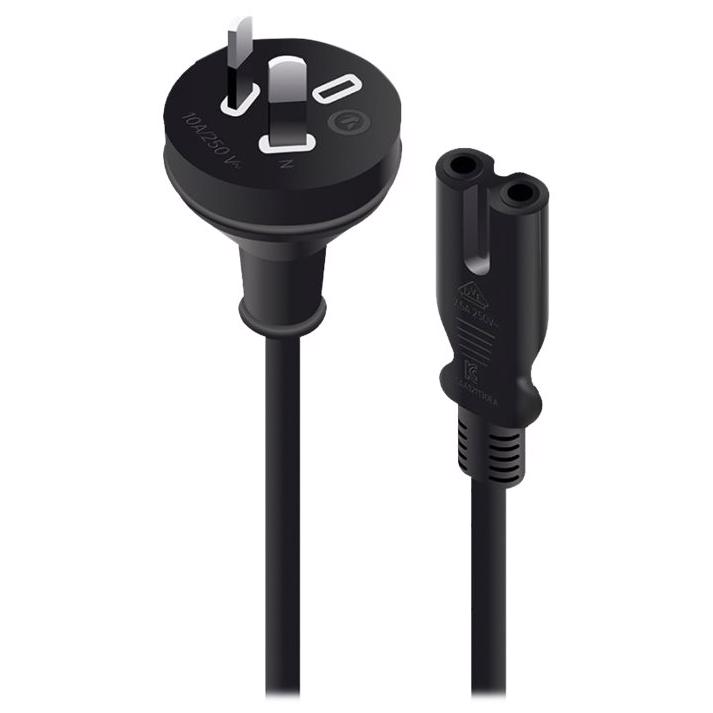 A large main feature product image of ALOGIC 0.5m Aus 2 Pin Mains Plug to IEC C7 (Figure 8) Power Cable