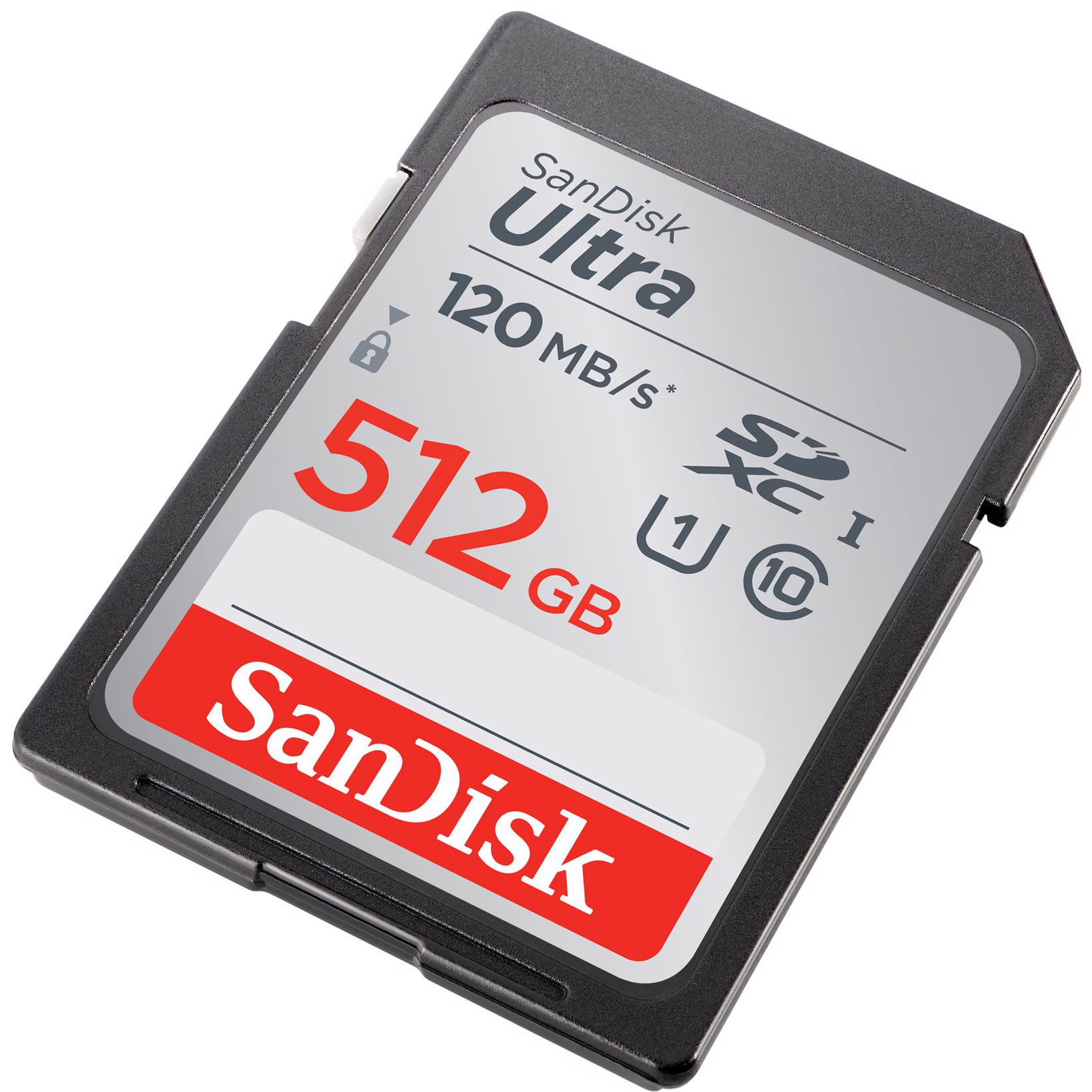 A large main feature product image of SanDisk Ultra SDHC U1 UHS-I SD Card - 512GB