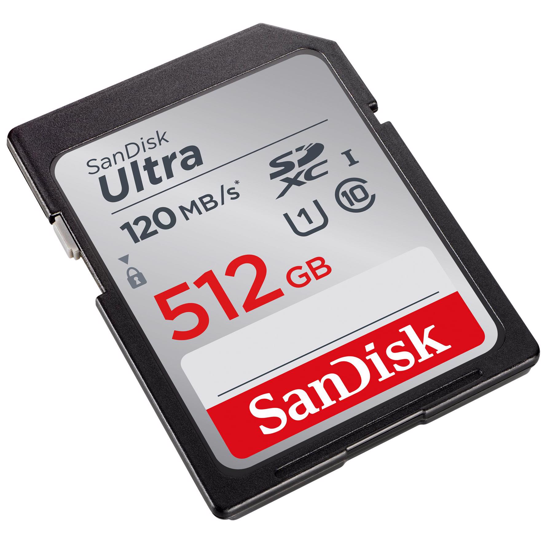 A large main feature product image of SanDisk Ultra SDHC U1 UHS-I SD Card - 512GB