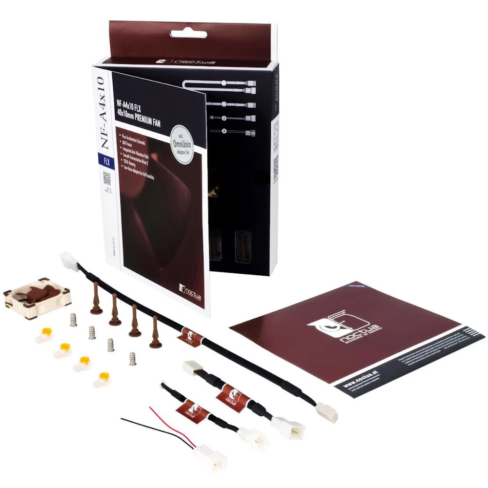 A large main feature product image of Noctua NF-A4x10-FLX 40mm x10mm 4500RPM 3-Pin Cooling Fan