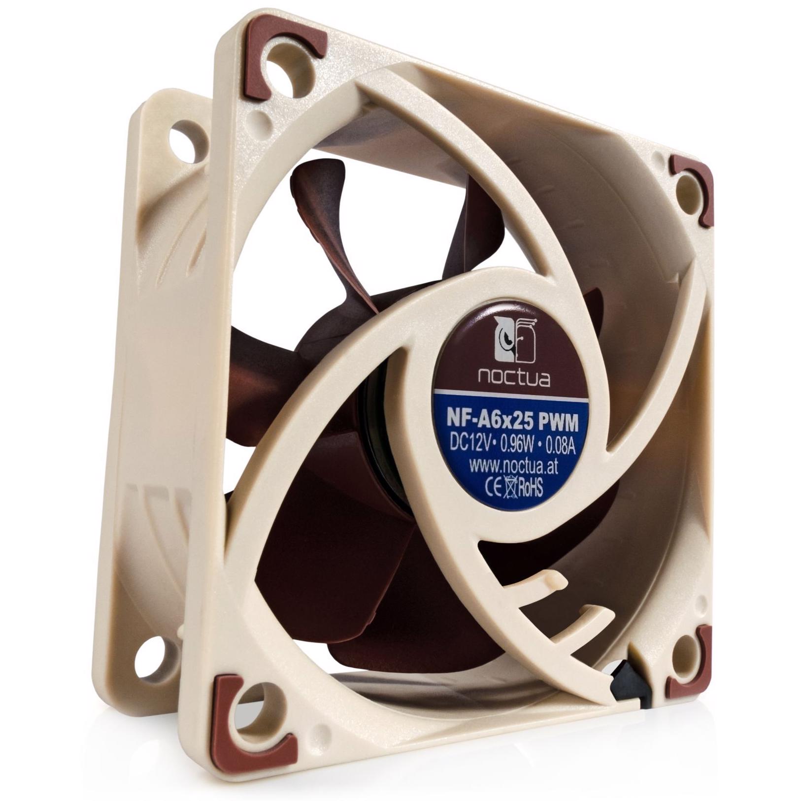 A large main feature product image of Noctua NF-A6x25-PWM 60mm x 25mm 3000RPM PWM Cooling Fan