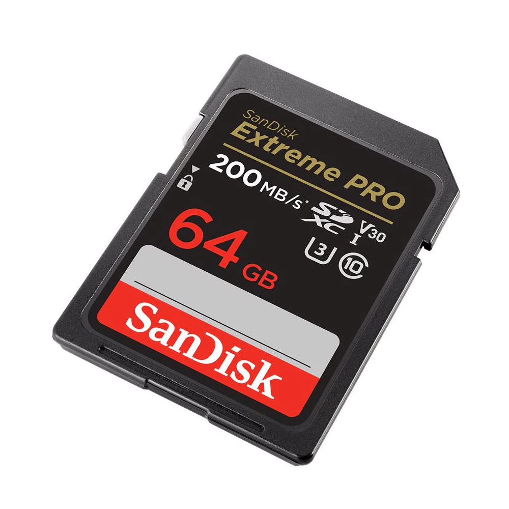 A large main feature product image of SanDisk Extreme Pro SDXC U3 V30 UHS-I SD Card - 64GB
