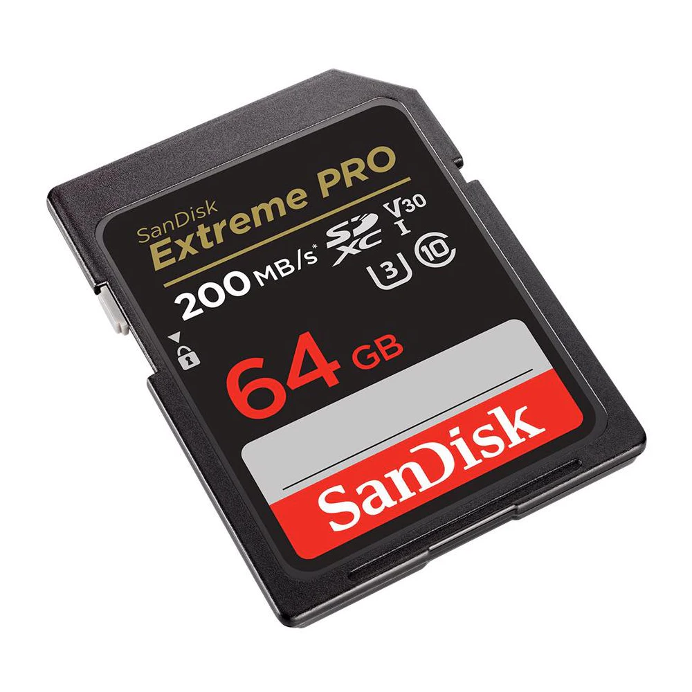 A large main feature product image of SanDisk Extreme Pro SDXC U3 V30 UHS-I SD Card - 64GB