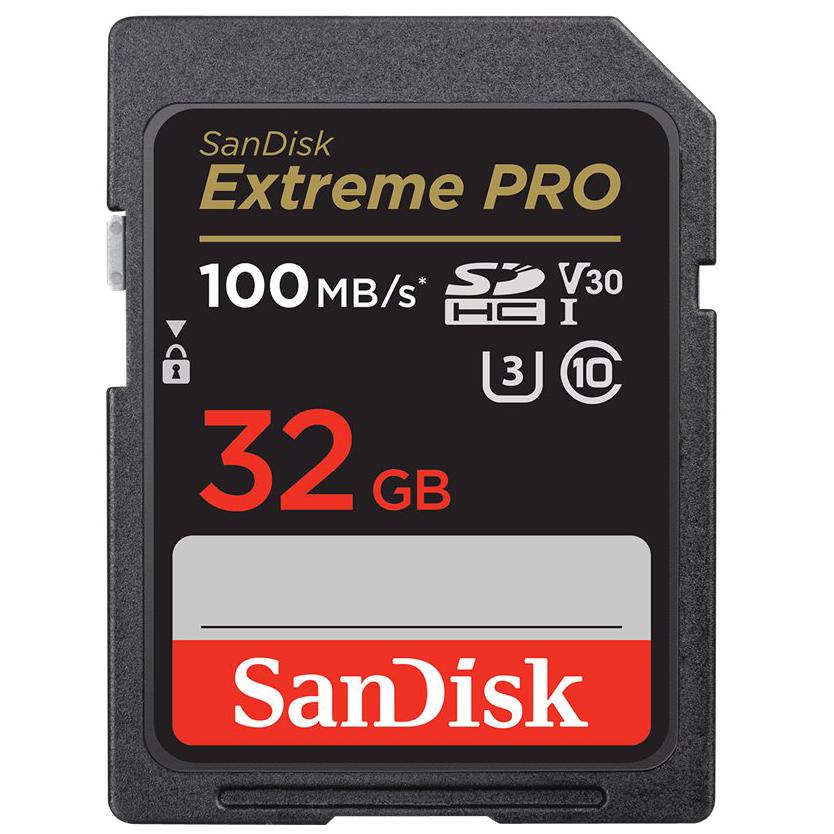 A large main feature product image of SanDisk Extreme Pro SDHC U3 V30 UHS-I SD Card - 32GB
