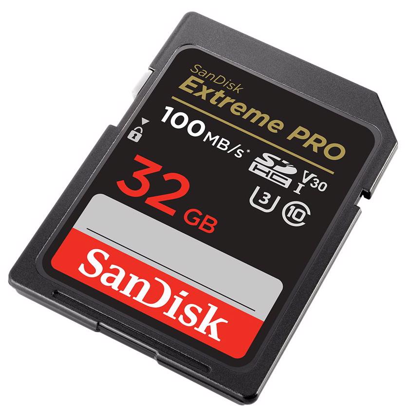 A large main feature product image of SanDisk Extreme Pro SDHC U3 V30 UHS-I SD Card - 32GB