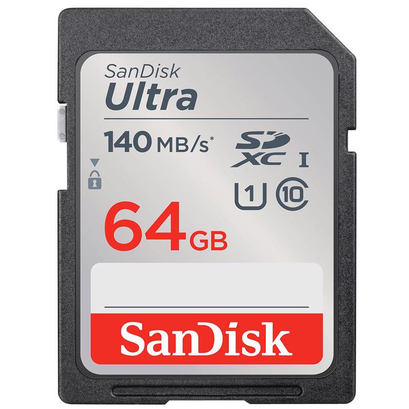 A large main feature product image of SanDisk Ultra SDHC U1 UHS-I SD Card - 64GB