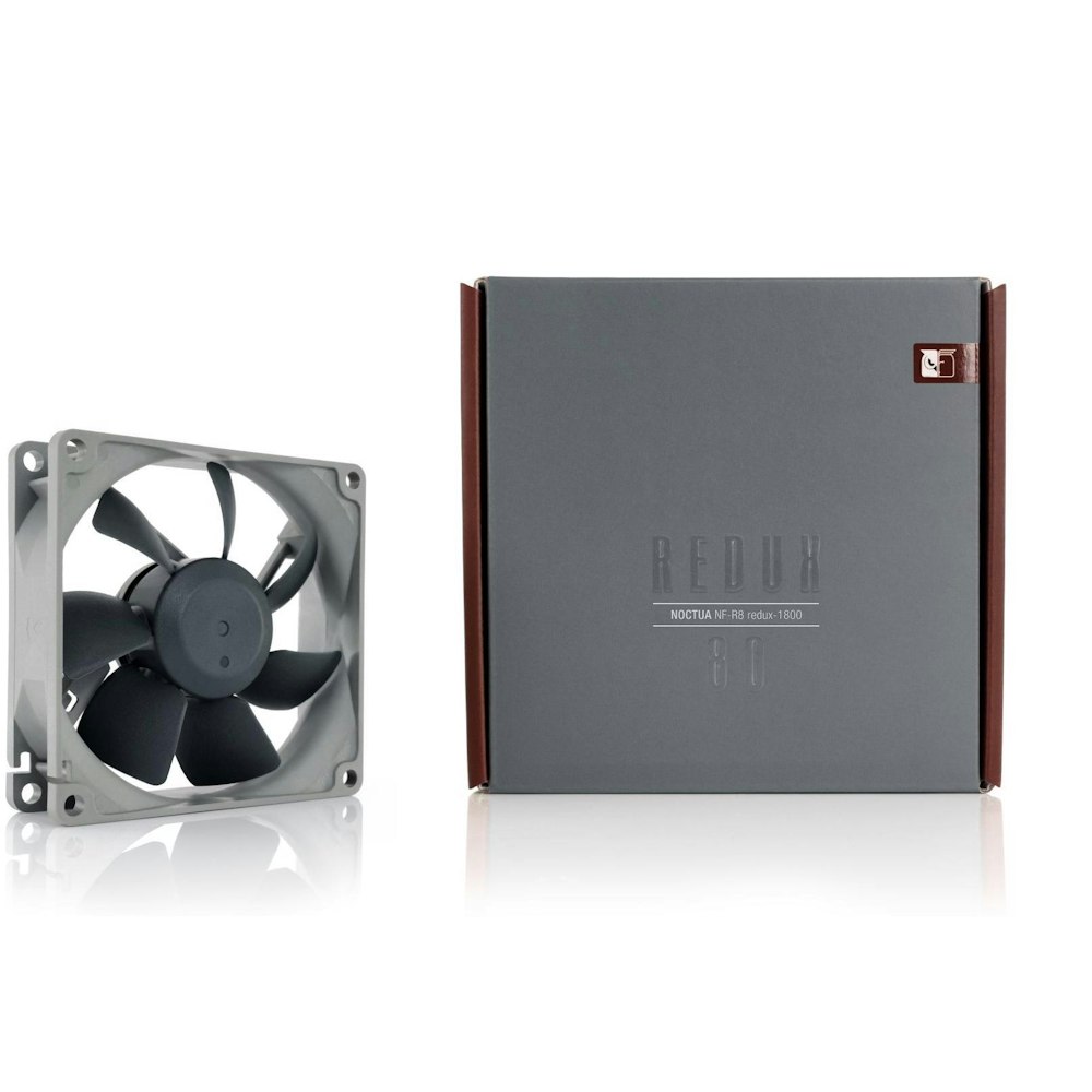 A large main feature product image of Noctua NF-R8-REDUX-1800 80mm x 25mm 1800RPM Redux Cooling Fan
