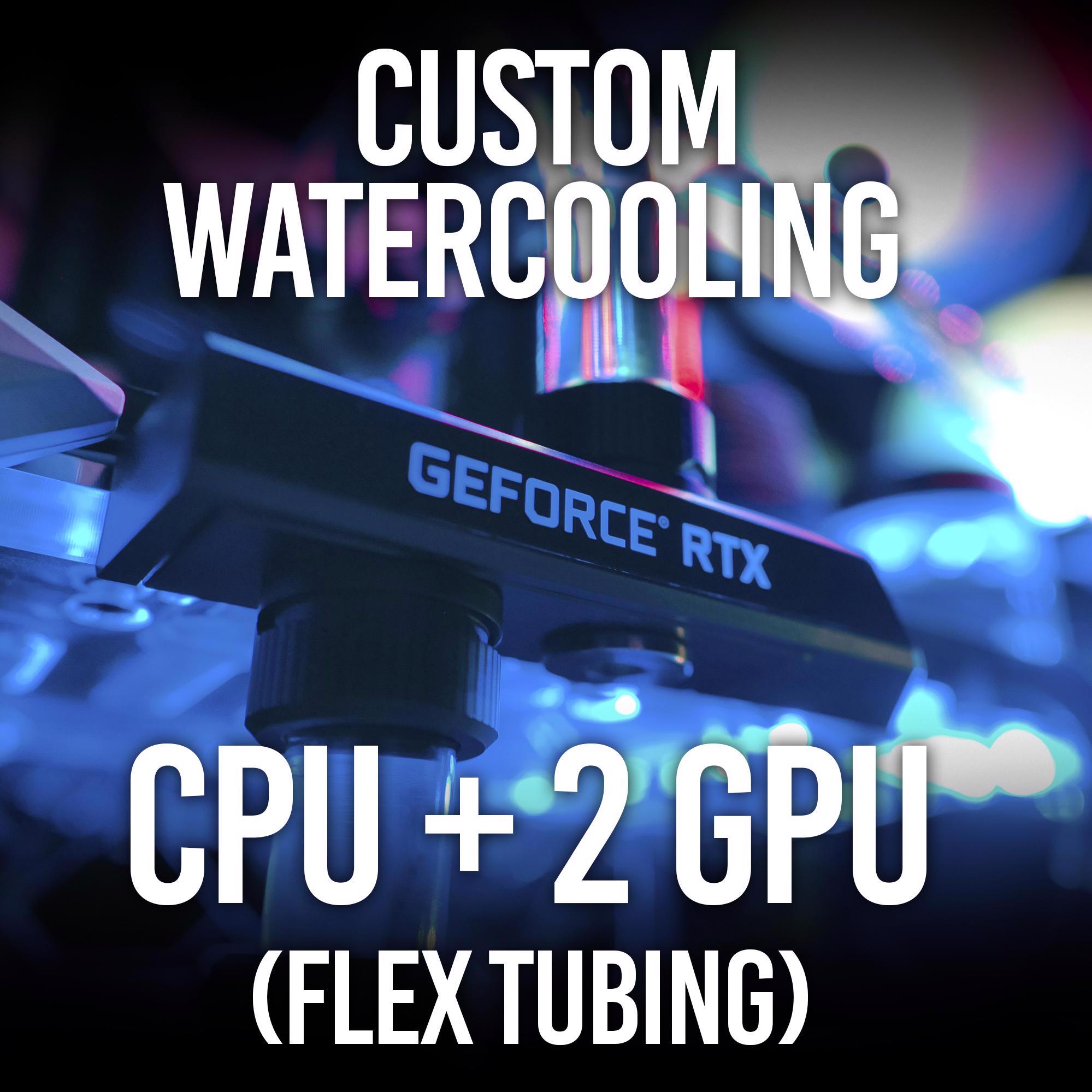 PLE Custom Watercooling CPU + 2 GPU (Flexible Tubing) PLE Computers