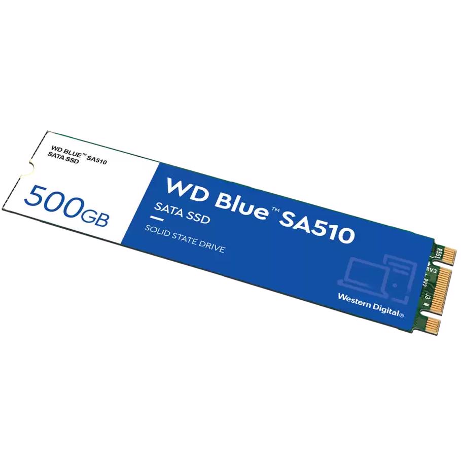 A large main feature product image of WD Blue SA510 SATA III M.2 SSD - 500GB