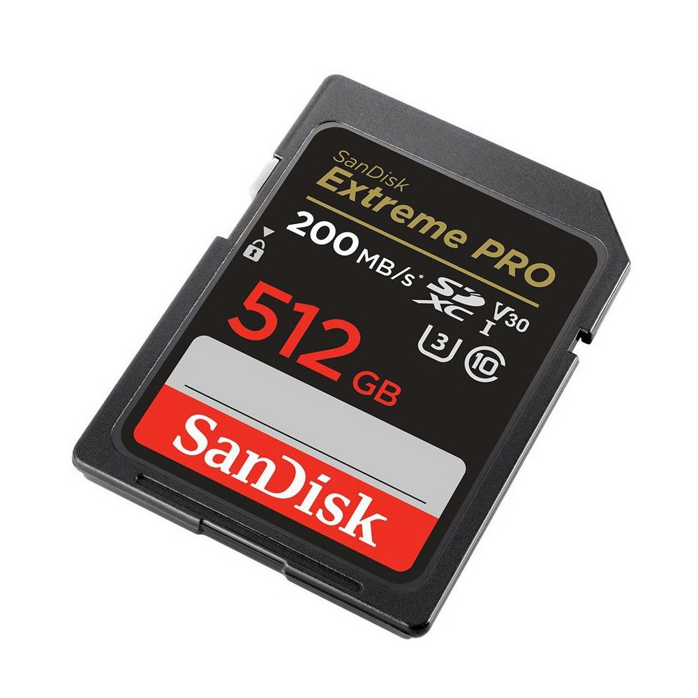 A large main feature product image of SanDisk Extreme Pro 512GB UHS-I SDHC/SDXC Card