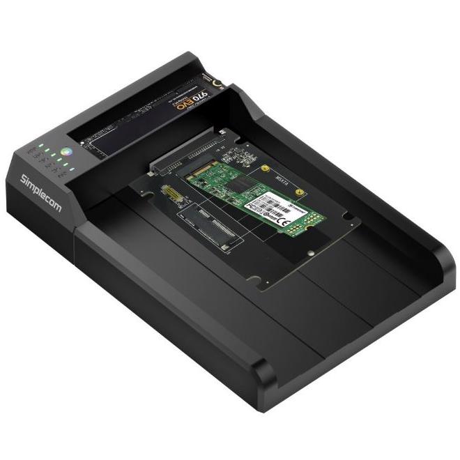 A large main feature product image of Simplecom SD570 M.2 NVMe SSD/SATA HDD Twin Bay Docking Station