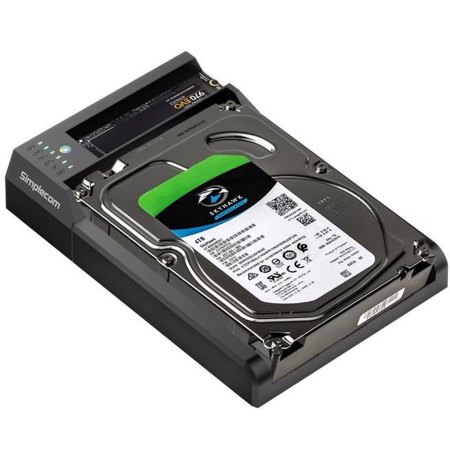 A large main feature product image of Simplecom SD570 M.2 NVMe SSD/SATA HDD Twin Bay Docking Station