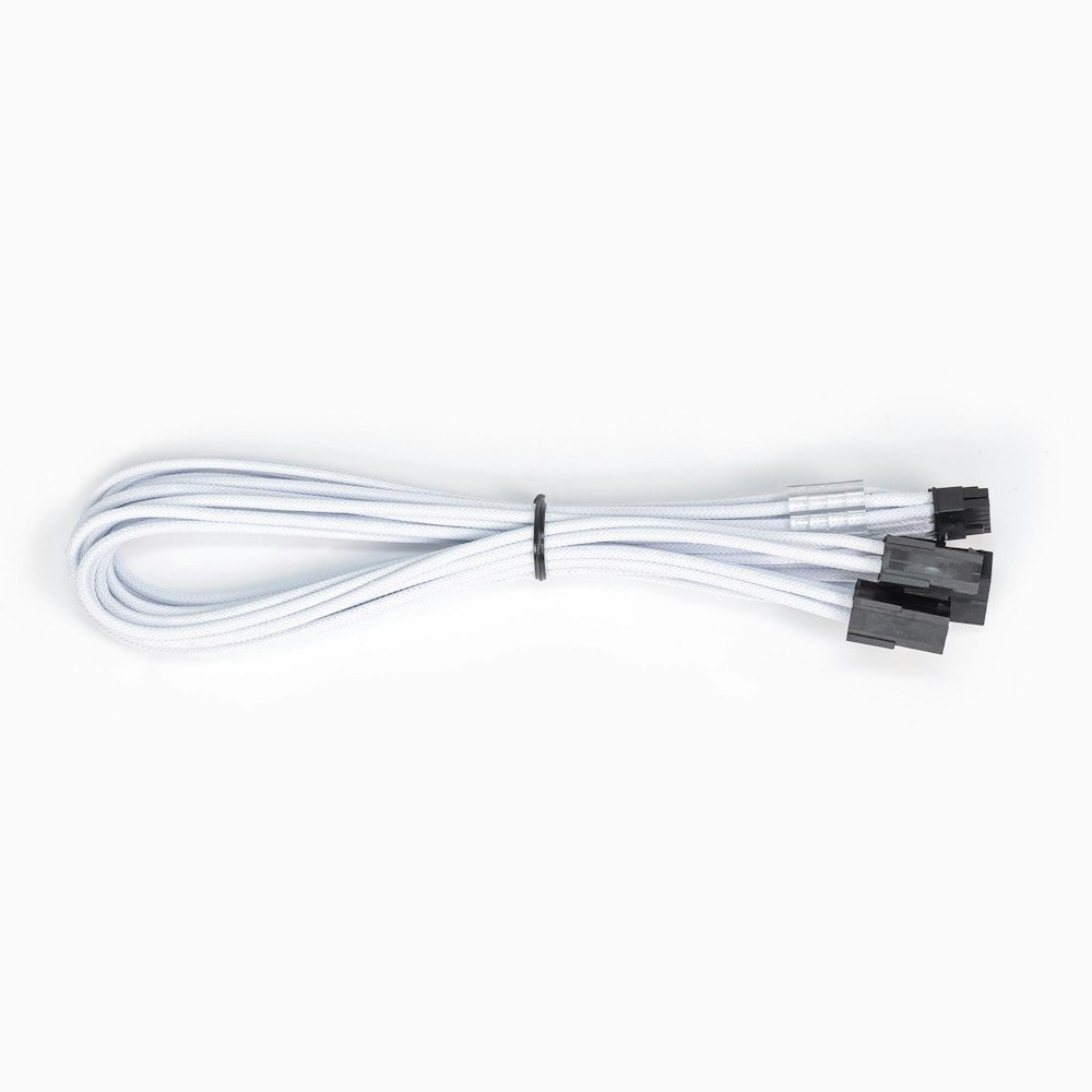 A large main feature product image of GamerChief 12VHPWR 450W 3x8-Pin 45cm Sleeved Extension Cable (White)