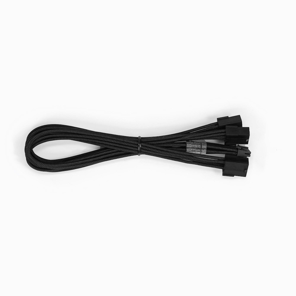 A large main feature product image of GamerChief 12VHPWR 450W 3x8-Pin 45cm Sleeved Extension Cable (Black)