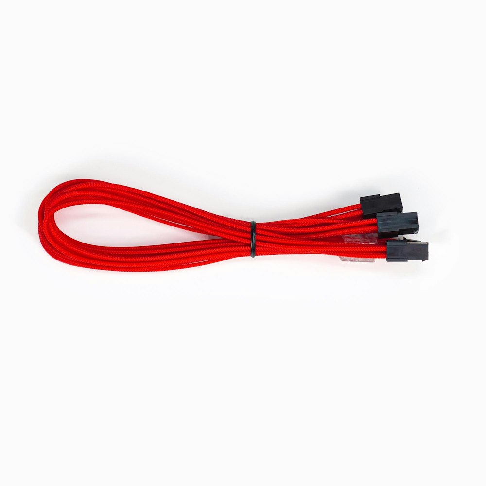 A large main feature product image of GamerChief 12VHPWR 450W 3x8-Pin 45cm Sleeved Extension Cable (Red)