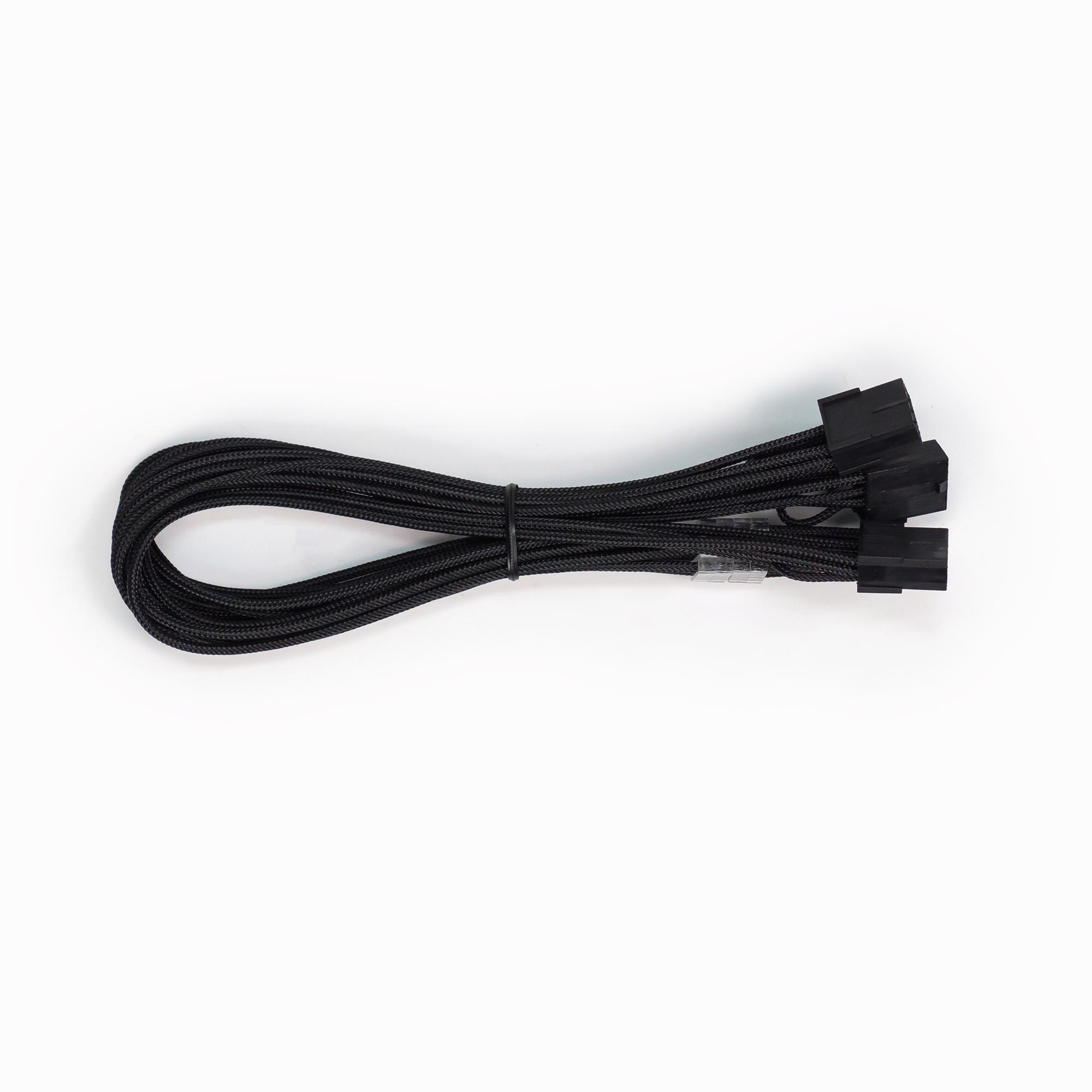 A large main feature product image of GamerChief 12VHPWR 600W 4x8-Pin 45cm Sleeved Extension Cable (Black)