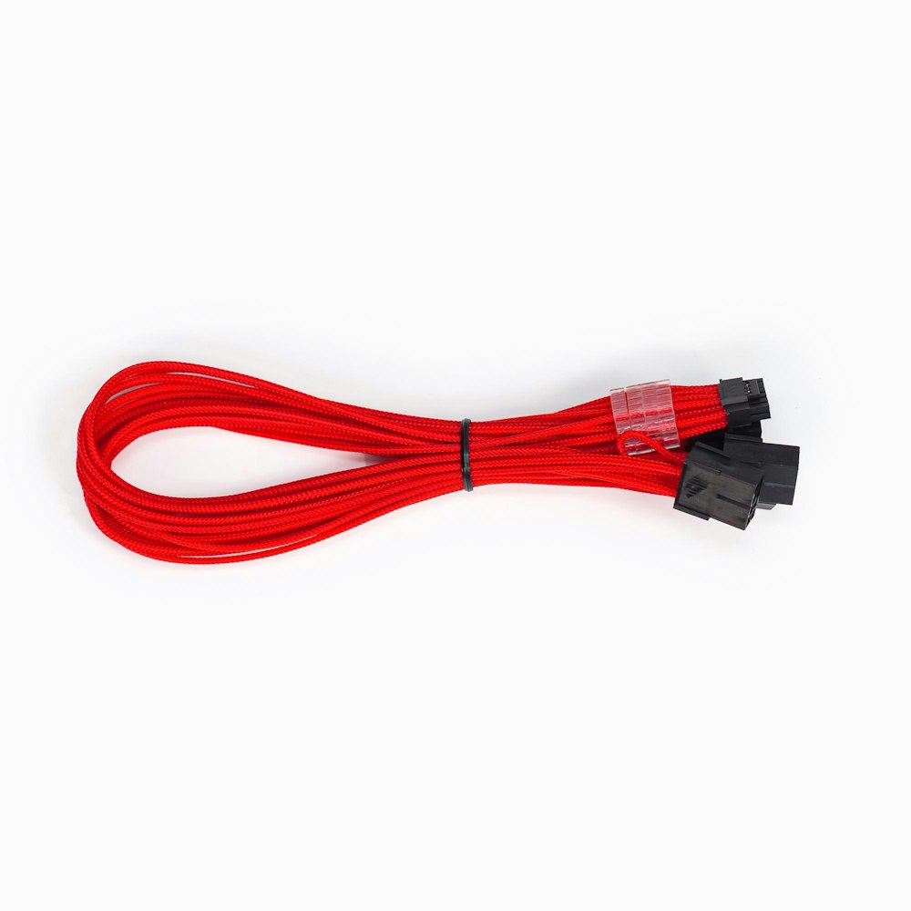 A large main feature product image of GamerChief 12VHPWR 600W 4x8-Pin 45cm Sleeved Extension Cable (Red)