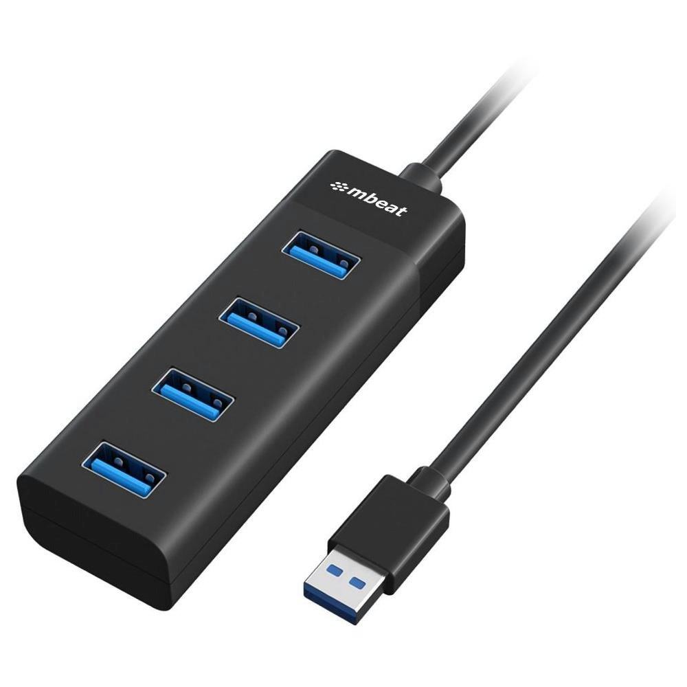A large main feature product image of mBeat USB-3.0 to 4 Port USB 3.0 Hub