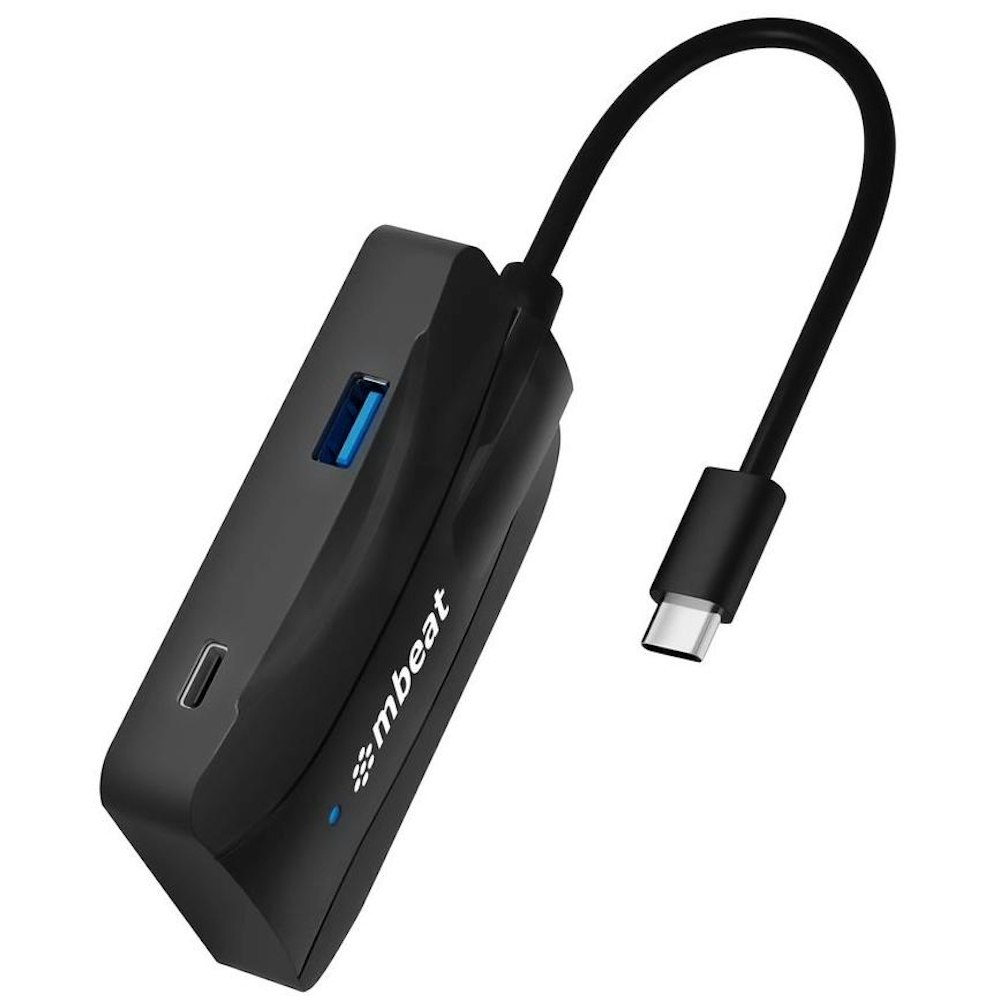 A large main feature product image of mbeat 4 Port 10Gbps USB-C to USB-A/USB-C Hub